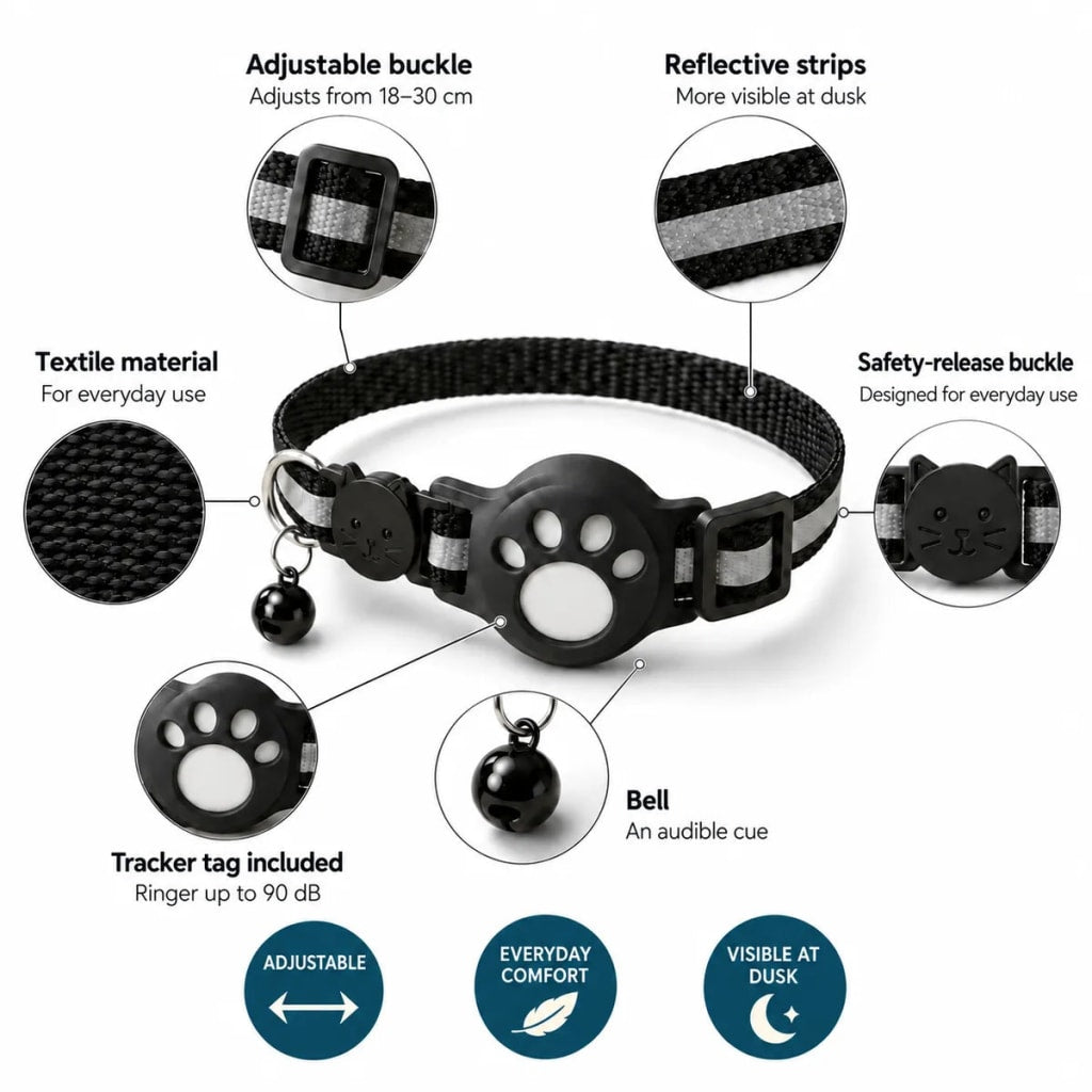 GPS Cat Collar Reflective Adjustable
