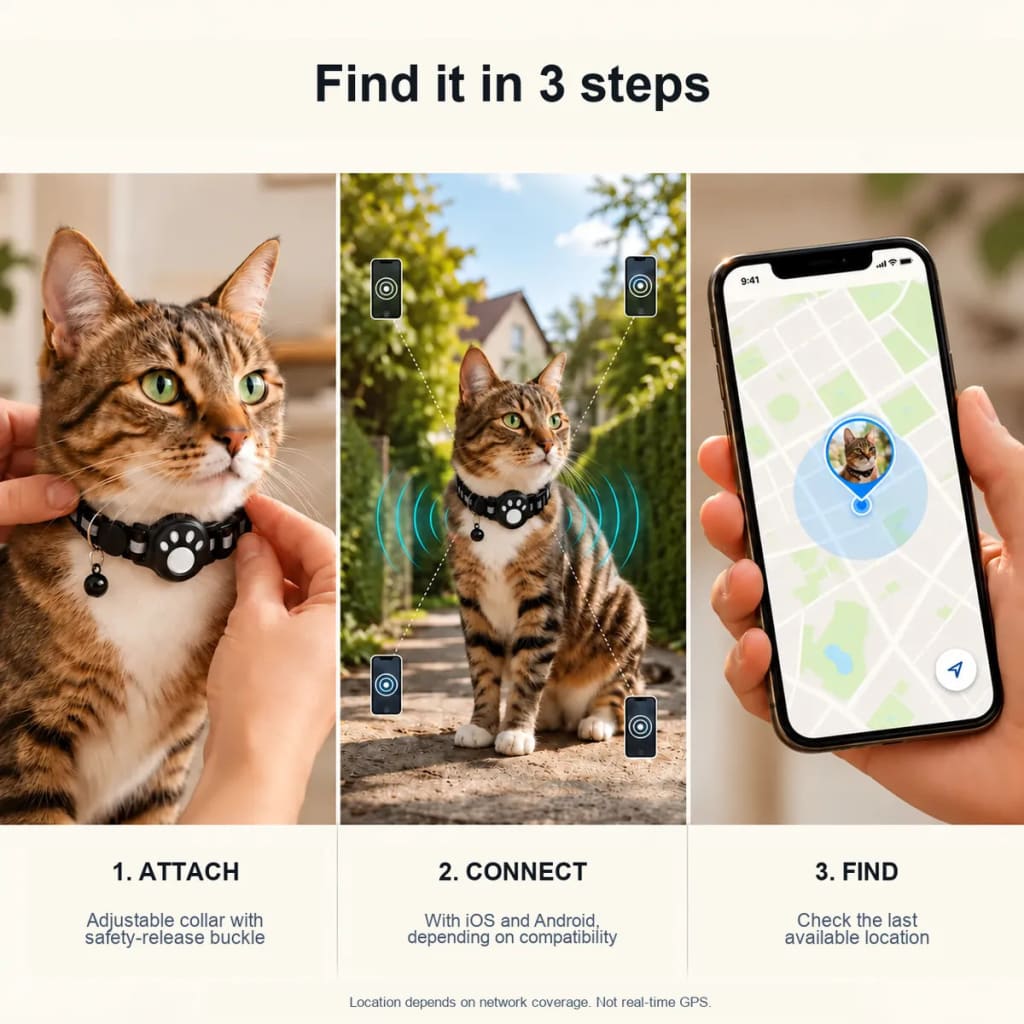GPS Cat Collar Reflective Adjustable